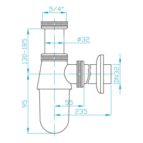 Сифон для раковины PlastBrno EMCR001 хром - фото 2